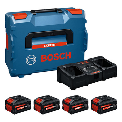 Akku-laturipaketti Bosch EXPERT 2xEXBA18V-55 + 2xEXBA18V-80 + EXAL18V2-320 LB
