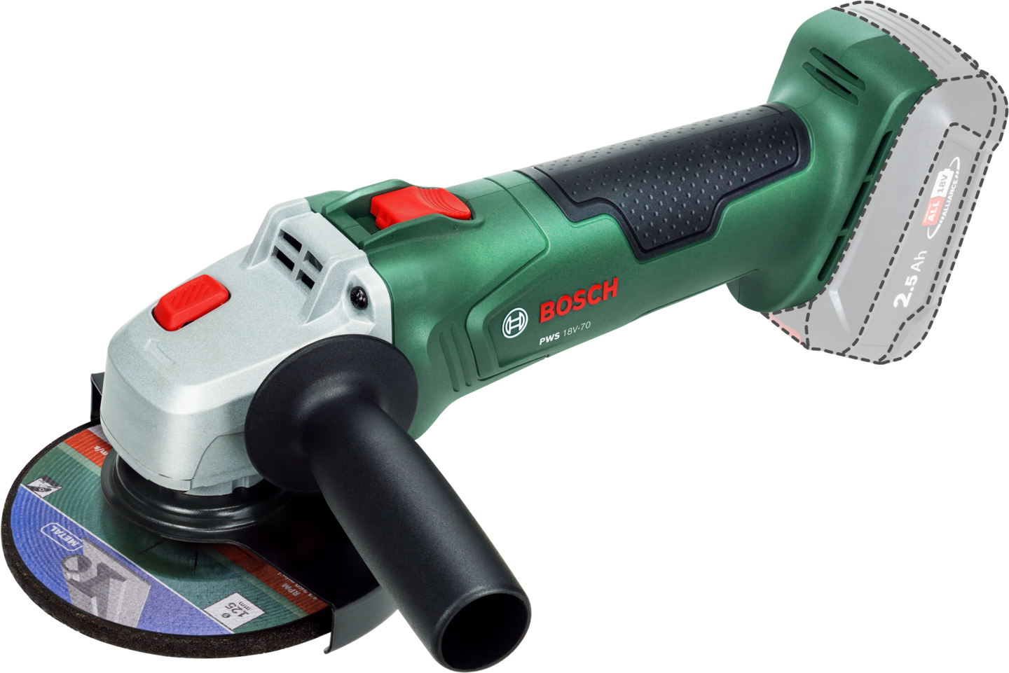 Akkukulmahiomakone Bosch PWS 18V-70 125mm Solo