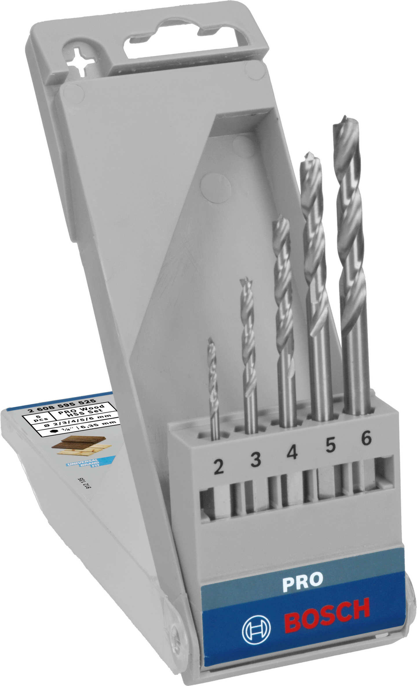 TRÄBORRSATS 1/4 6K 2-6MM 5D BITSFÄSTE BOSCH