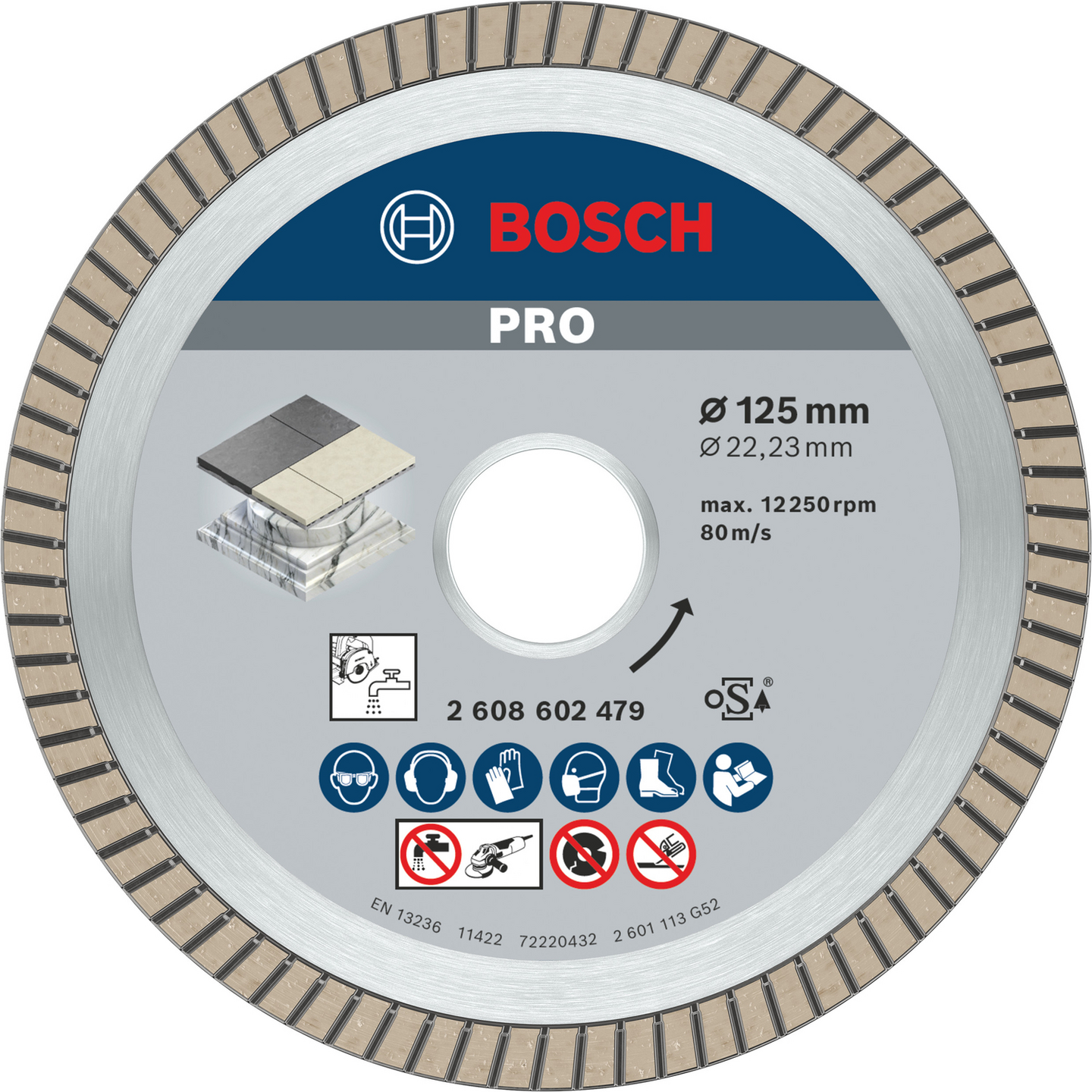 DIAMANTSKIVA BOSCH BEST CERAMIC TURBO EC 125X22,23MM