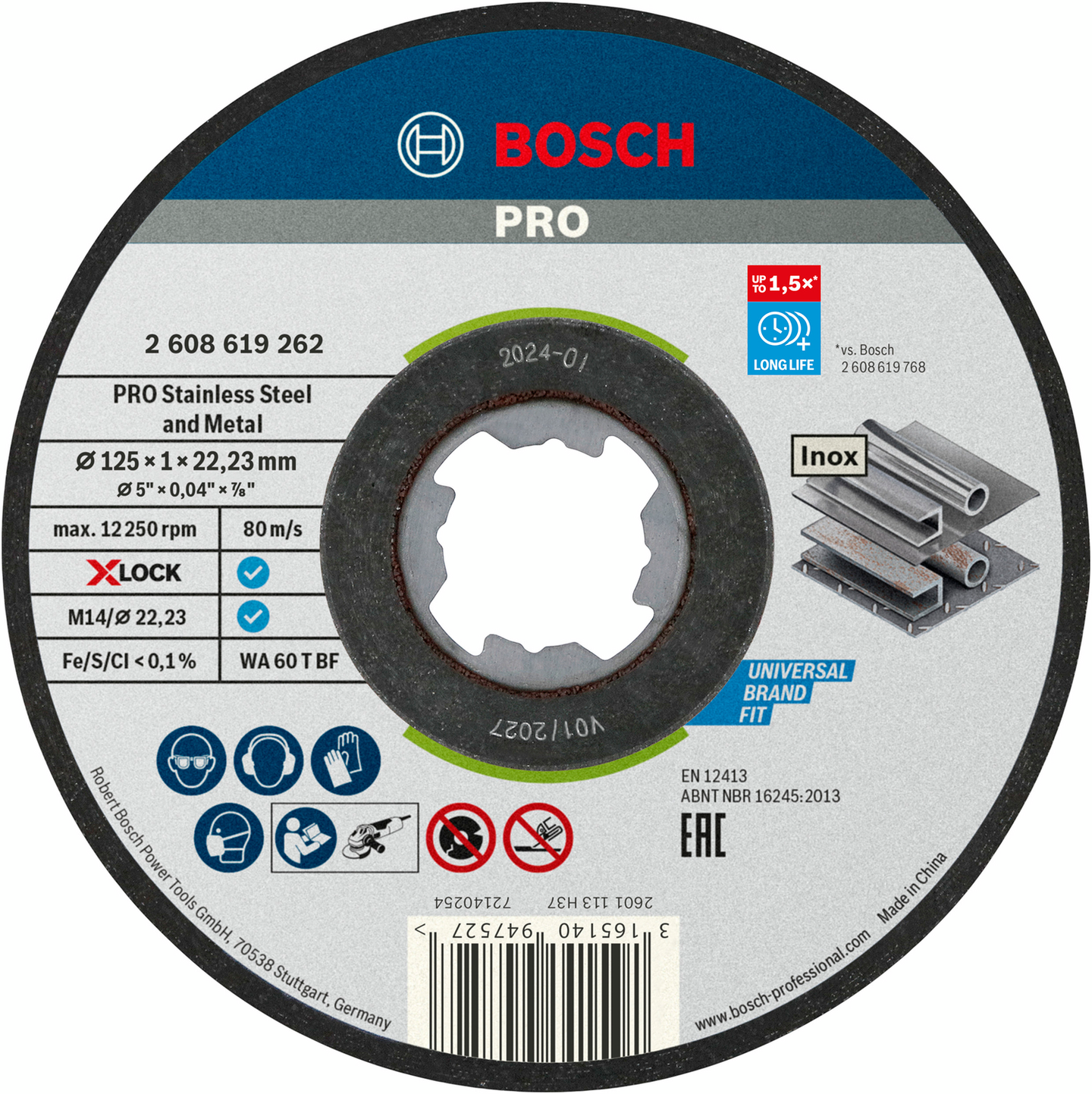 KAPSKIVA BOSCH X-LOCK STDI 125X22,2X1,0MM