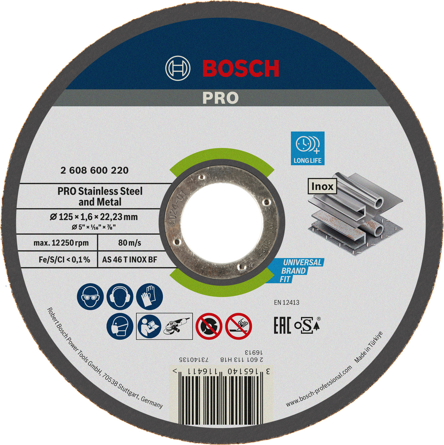 KAPSKIVA BOSCH INOX RAK 125X1.6MM 1P
