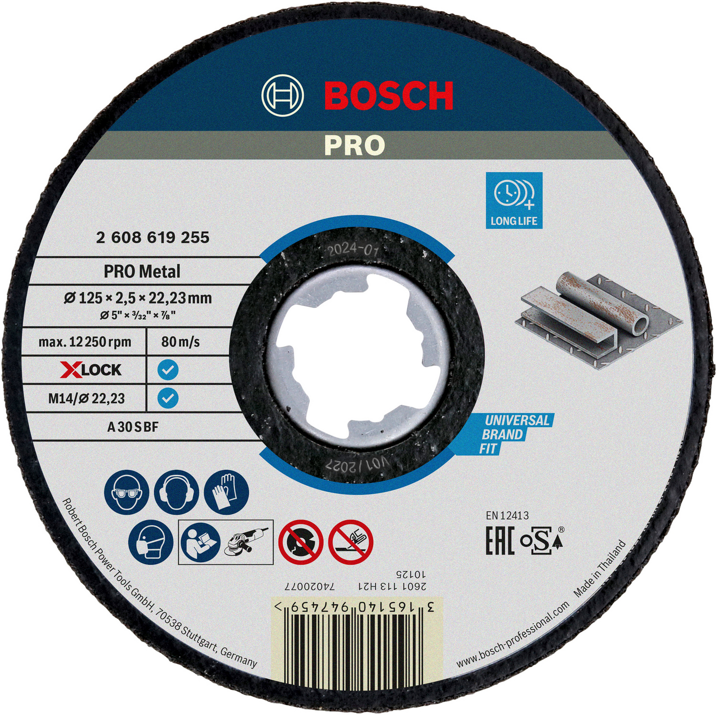 KAPSKIVA BOSCH X-LOCK EFM 125X22,2X2,5MM
