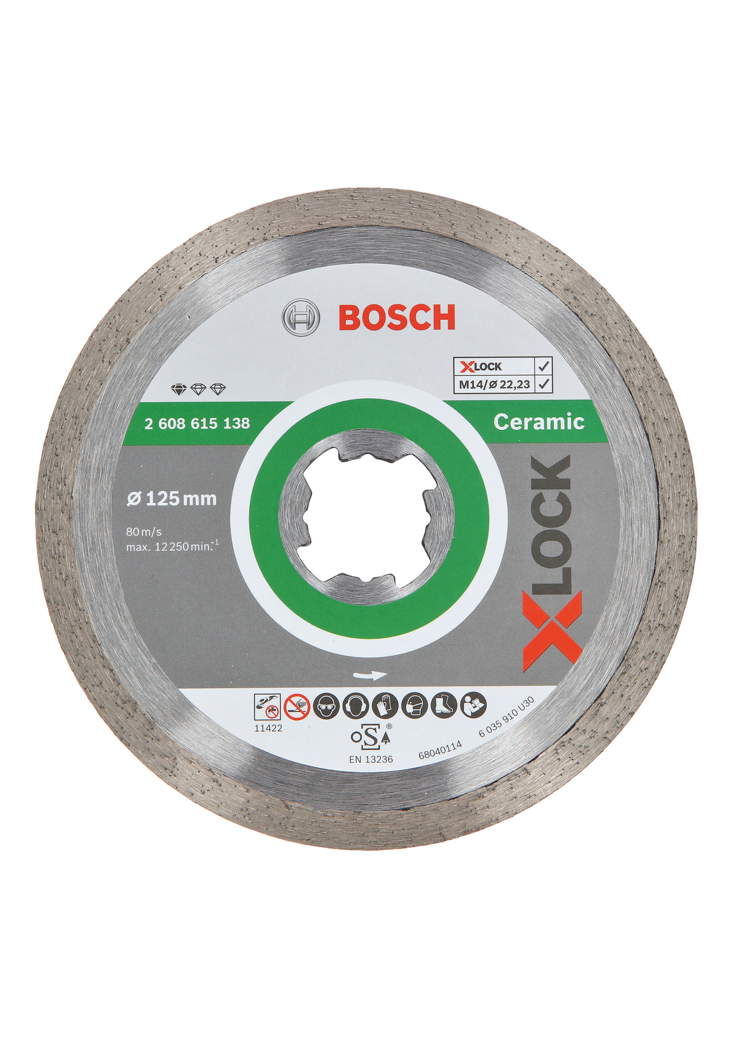 DIAMANTSKIVA BOSCH X-LOCK STD CERAMIC 125XMM