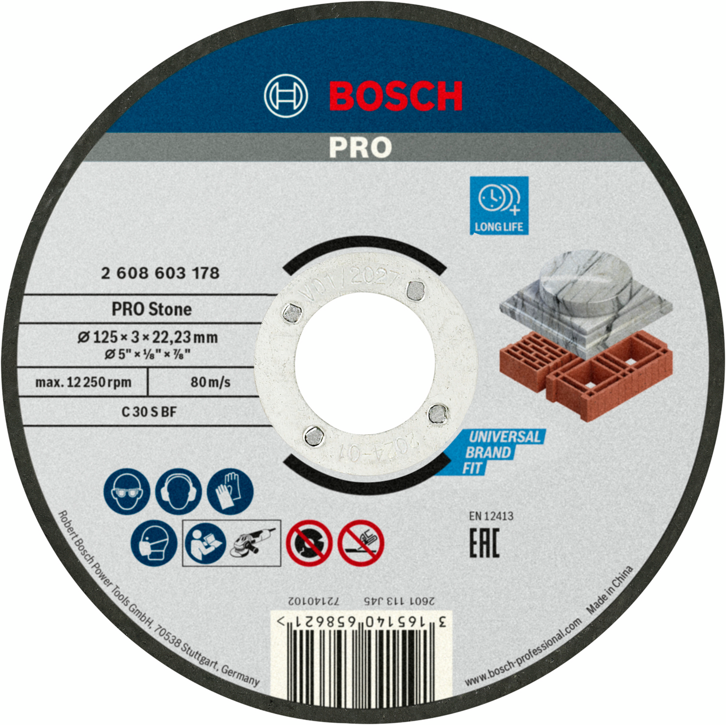 KAPSKIVA BOSCH STEN 125X3MM STD