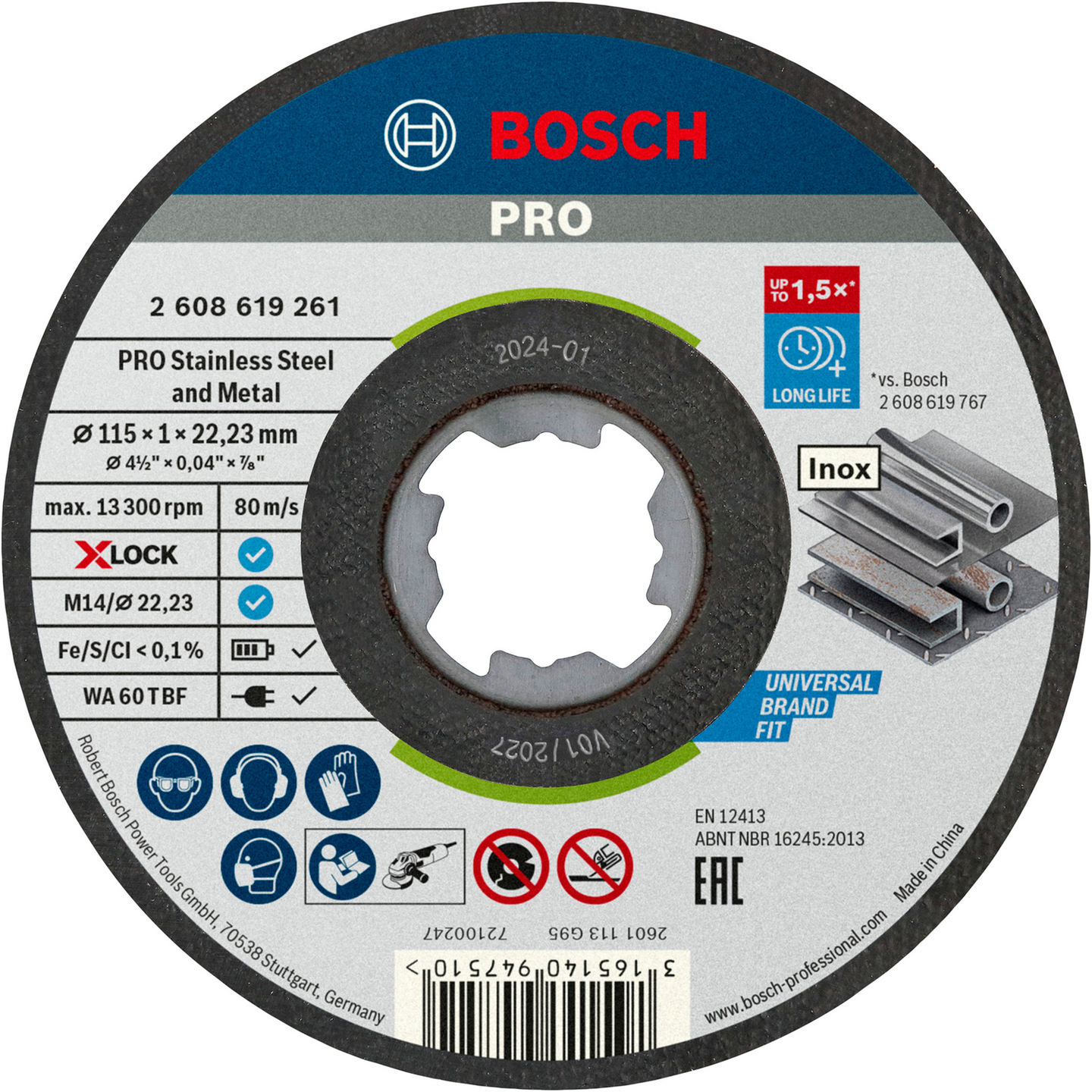 KAPSKIVA BOSCH X-LOCK STDI 115X22,2X1,0MM