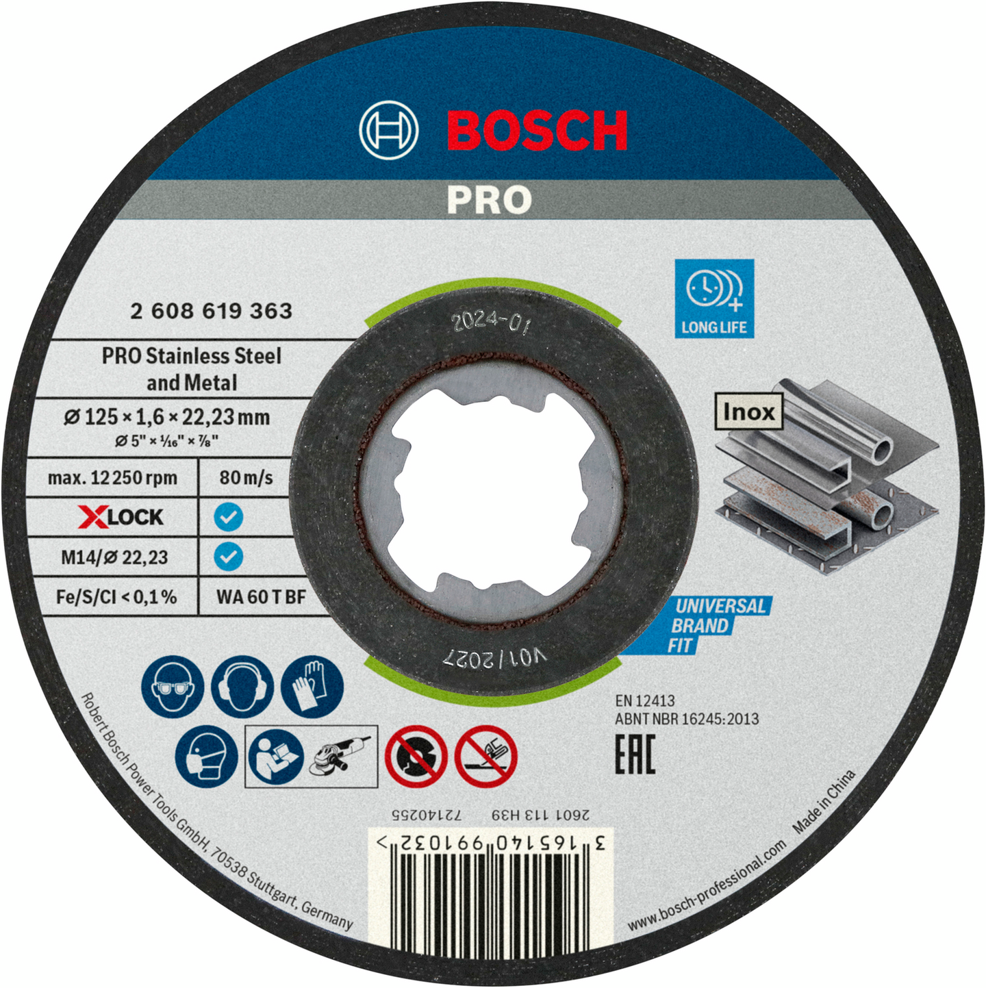 KAPSKIVA BOSCH X-LOCK STDI 125X1,6MM