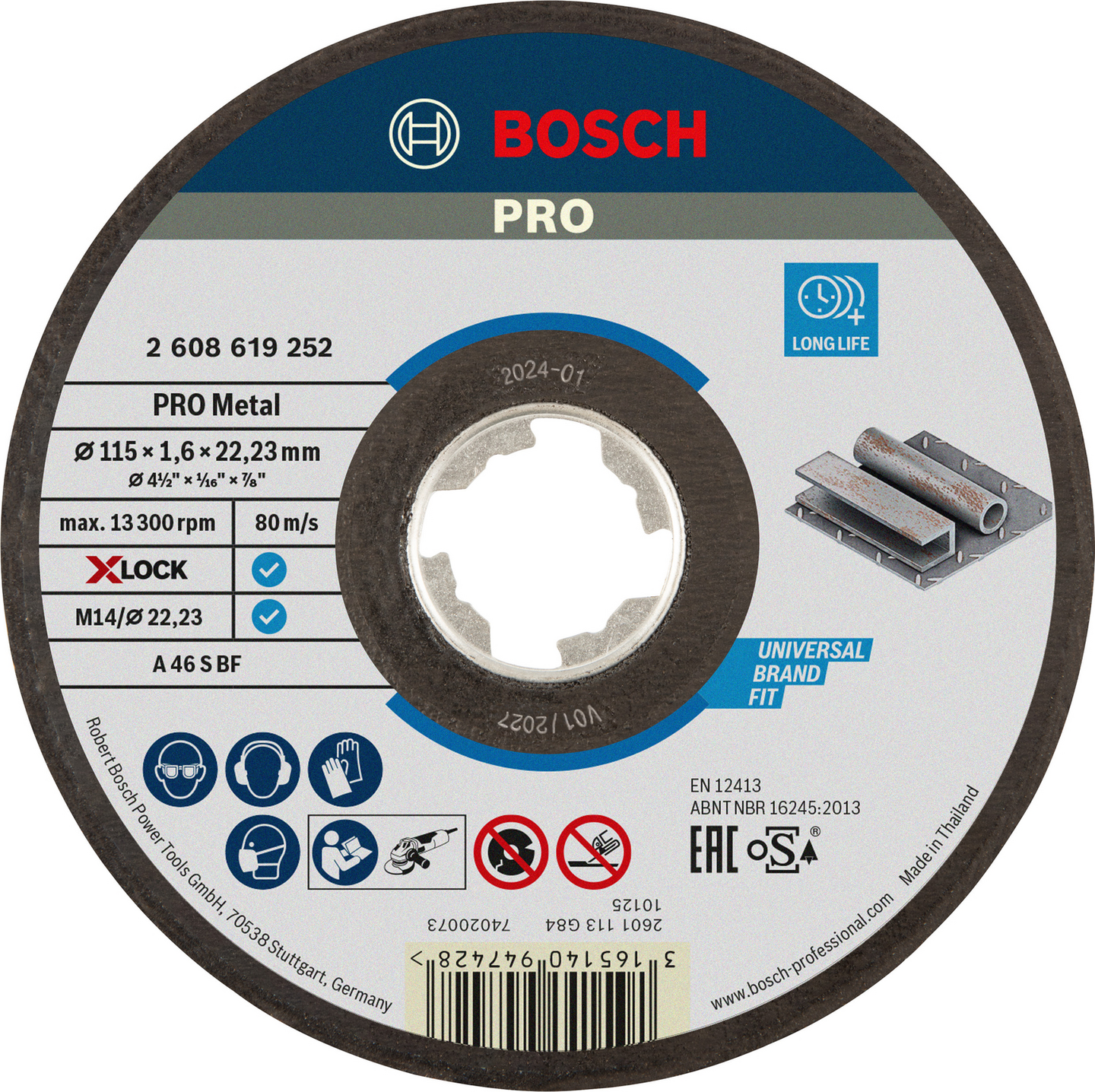 KAPSKIVA BOSCH X-LOCK EFM 115X22,2X1,6MM