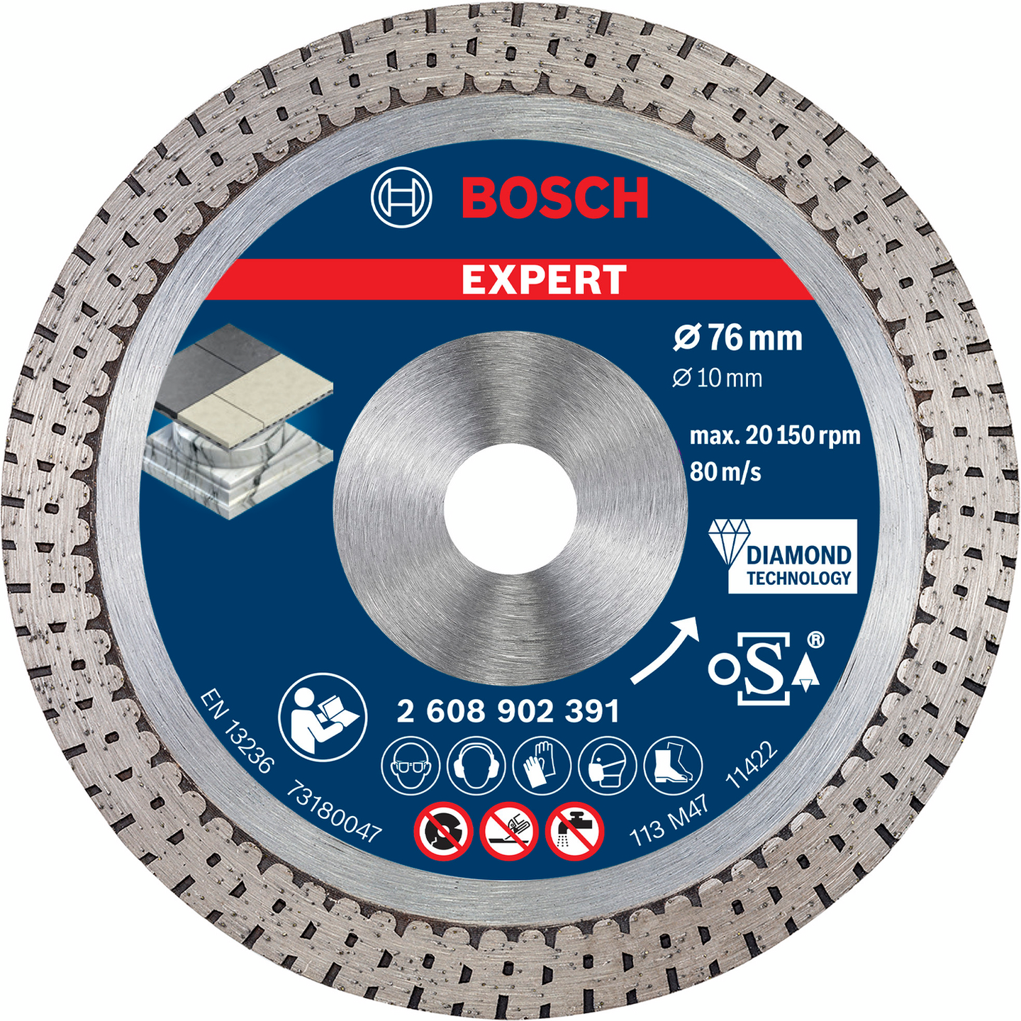 DIAMANTSKIVA BOSCH HARDCERAMIC, 76X10MM