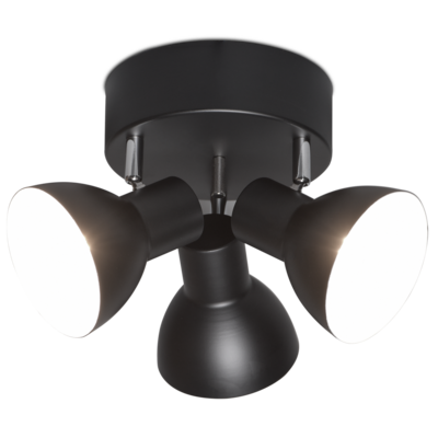 Kattospotti Sessak Elvin 3-osainen musta