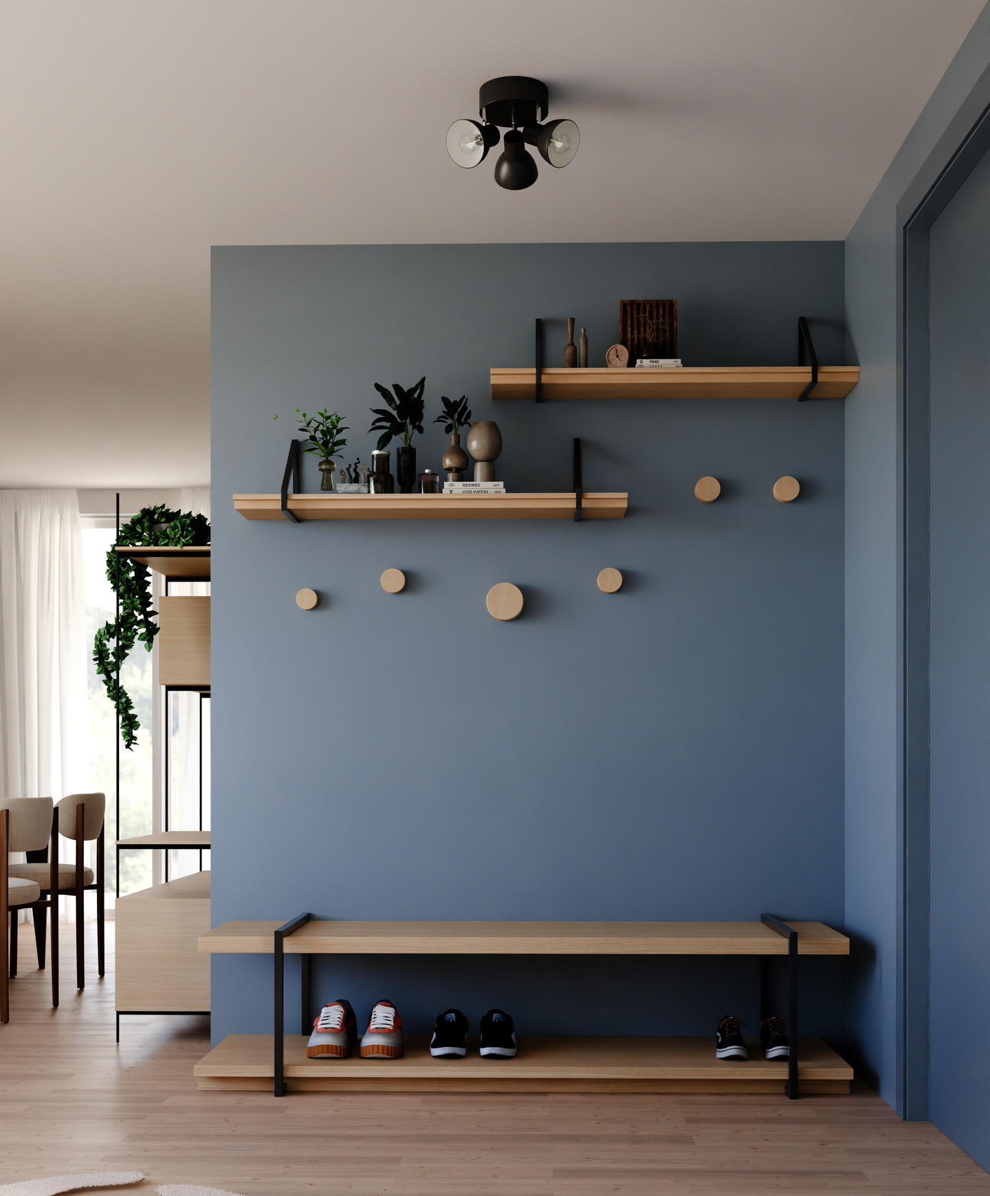 Kattospotti Sessak Elvin 3-osainen musta