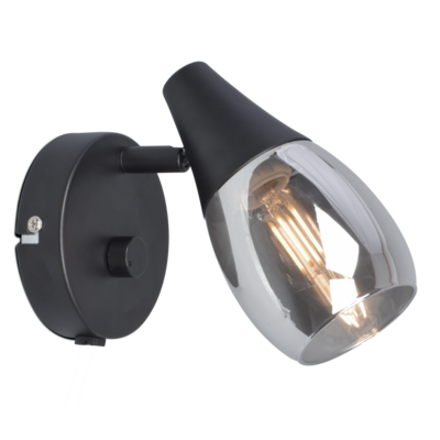 Seinävalaisin Sessak Moon musta/savu