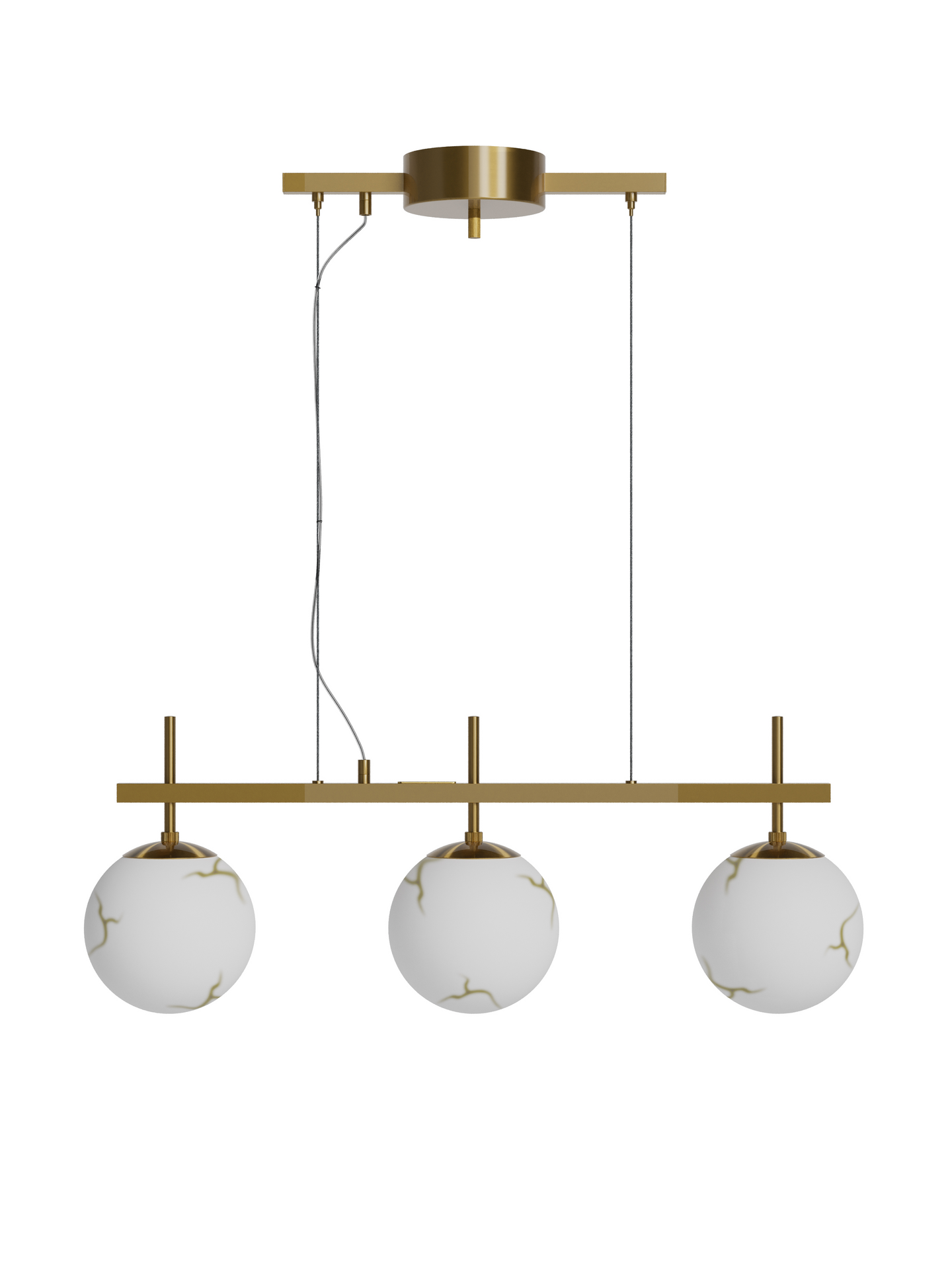 Riippuvalaisin By Rydens Bellaggio 3-osainen antiikkimessinki/marmori