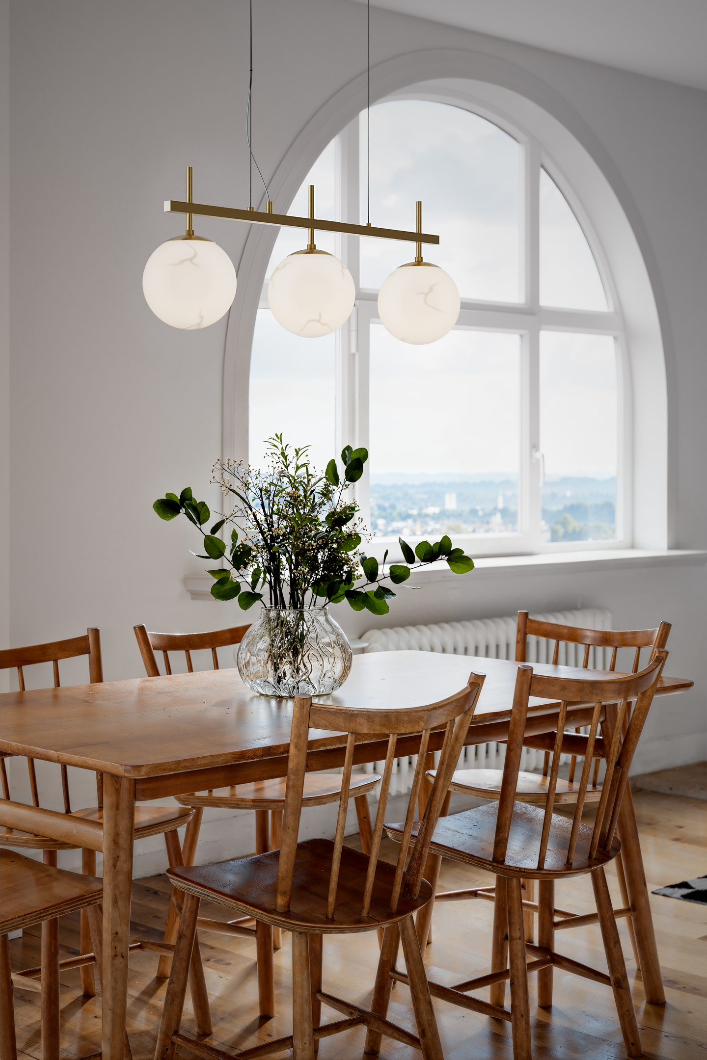 Riippuvalaisin By Rydens Bellaggio 3-osainen antiikkimessinki/marmori