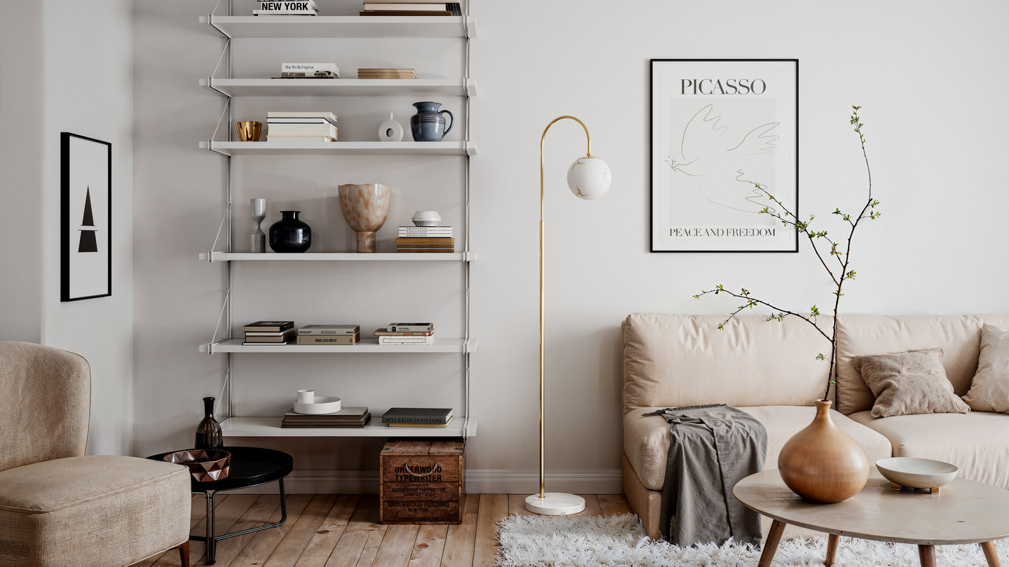 Lattiavalaisin By Rydens Bellaggio antiikkimessinki/marmori