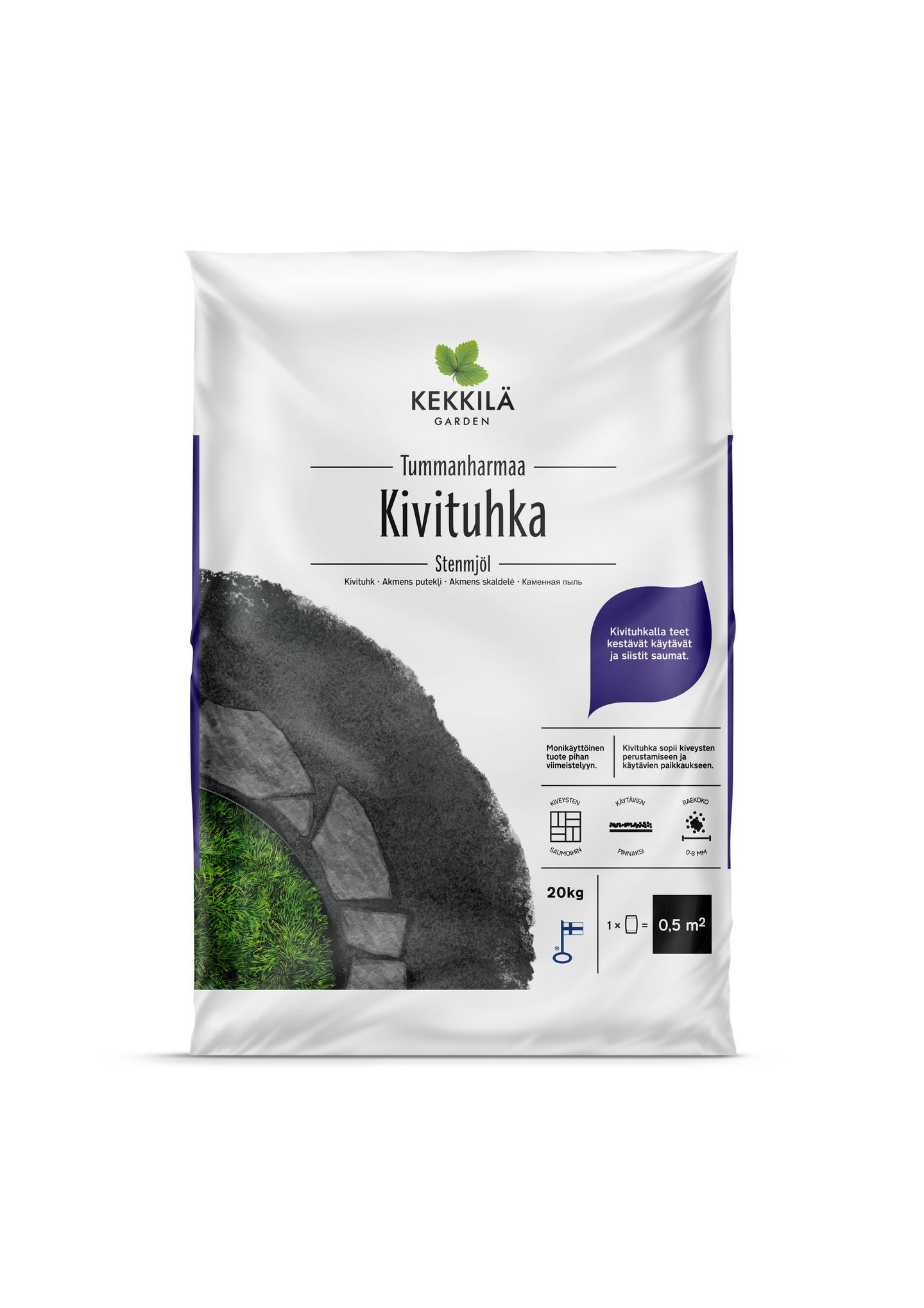 Kivituhka Kekkilä tummanharmaa 20kg