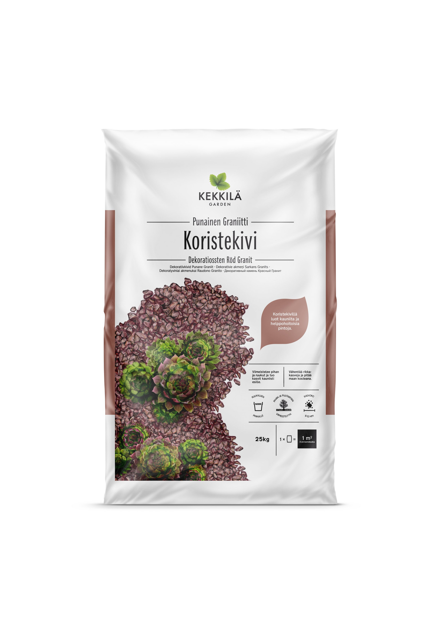 Koristekivi Kekkilä punainen graniitti 25kg