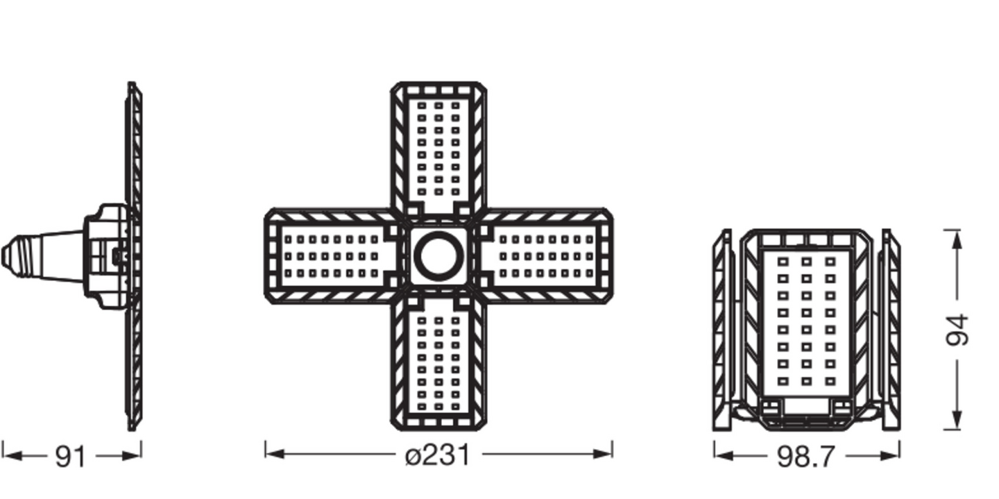 Led-lamppu OSRAM Highbay Blade 2350lm 23W 4000K E27 musta