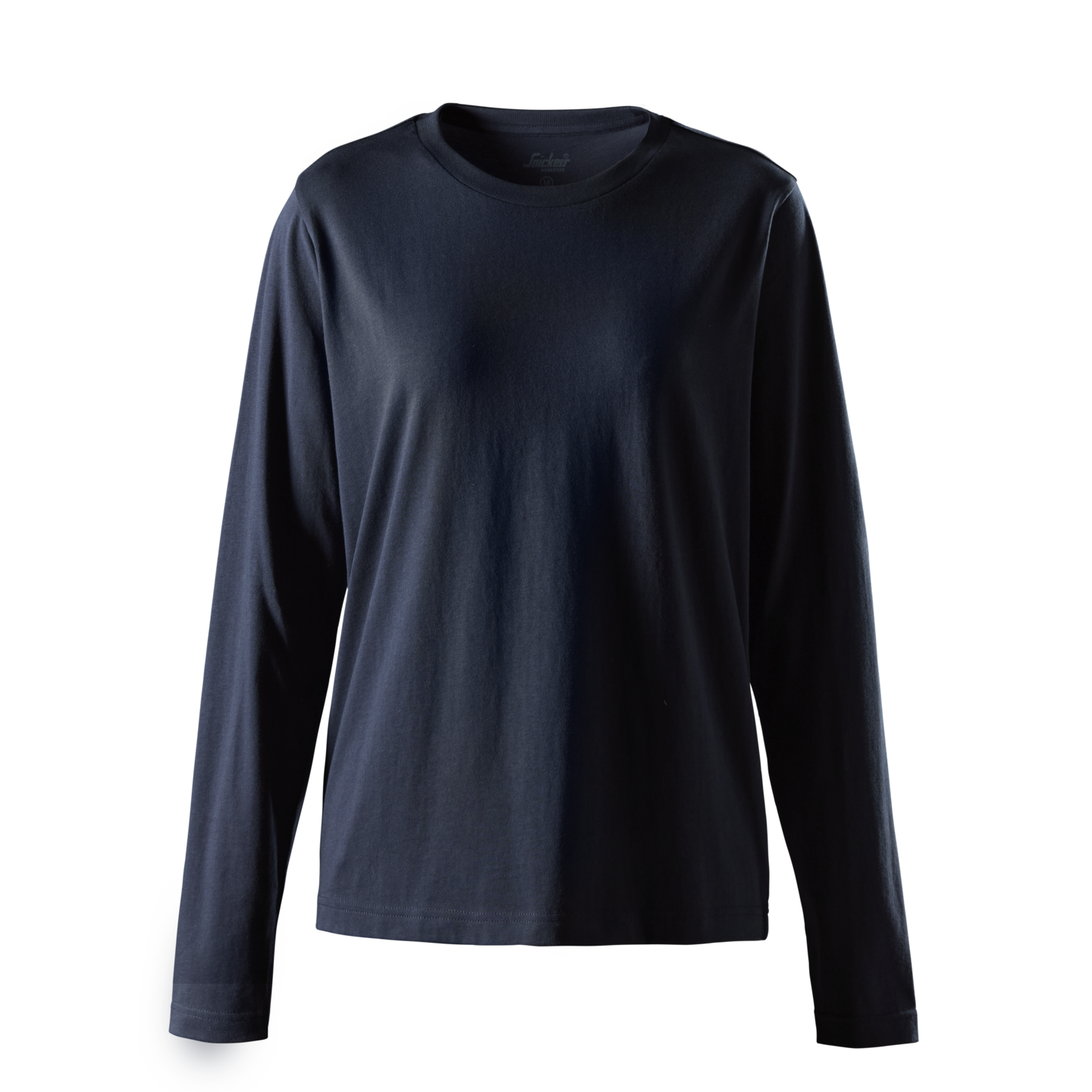 T-SHIRT KLASSISK LÅNG ÄRM DAM MARIN STL XS