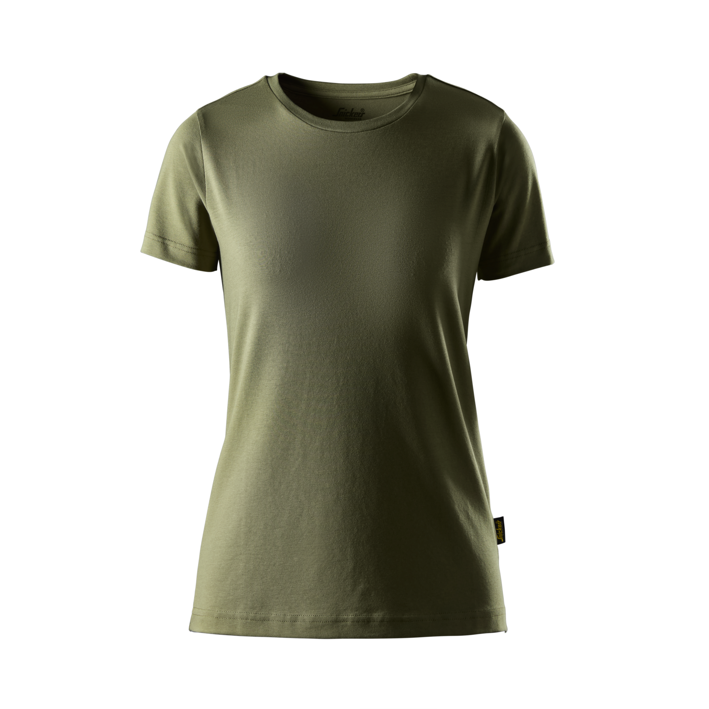 T-SHIRT SLIM FIT DAM KHAKIGRÖN STL XS