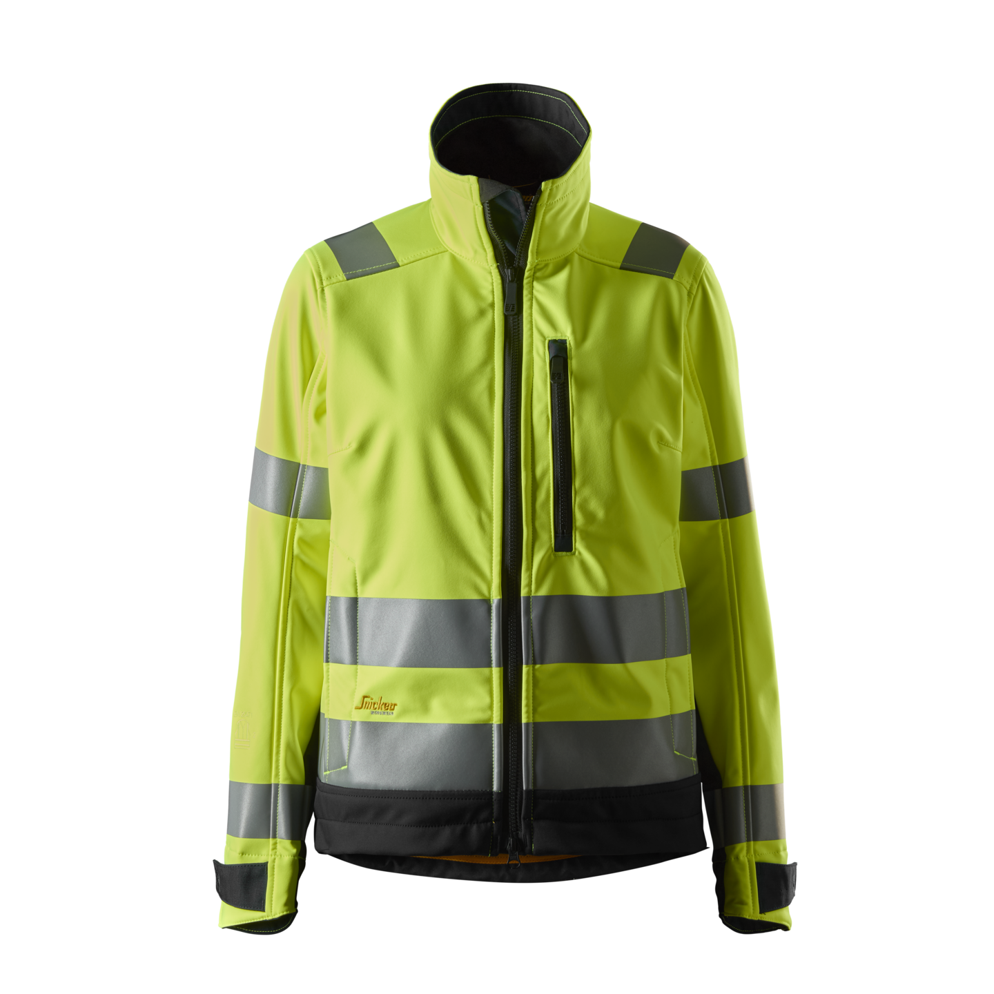 SOFTSHELLJACKA DAM AW HV VARSELGUL/SVART STL XL