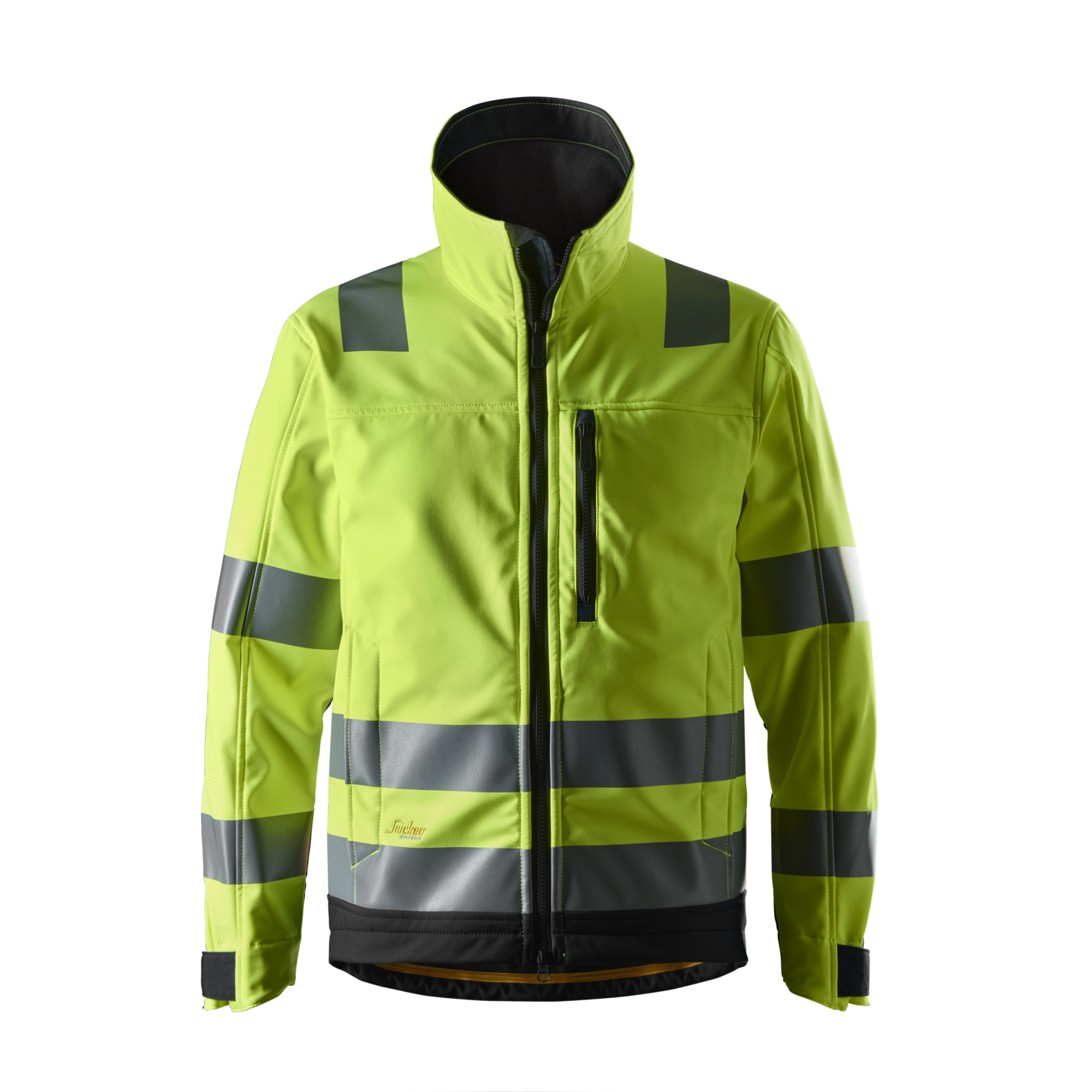 SOFTSHELLJACKA AW HV KL3 VARSELGUL/SVART STL XS