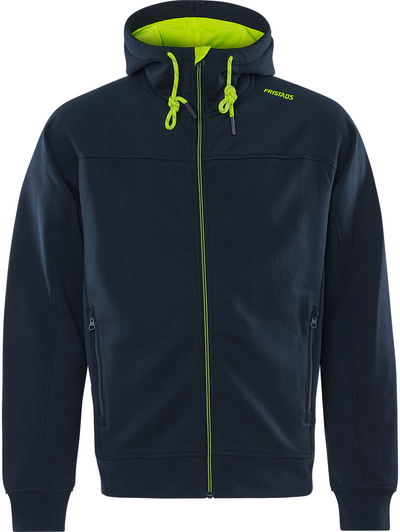 JACKA 7550 GSM SWEATSHIRT HUVA MÖRK MARINBLÅ/GUL STL XS