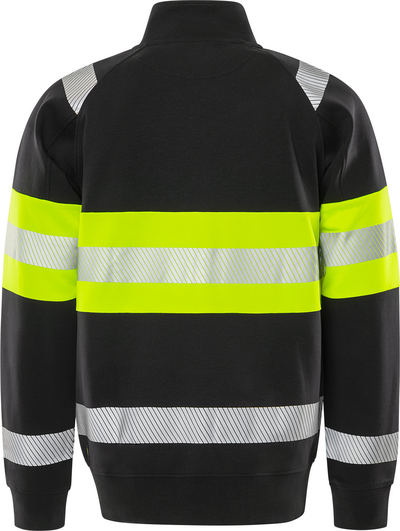 JACKA FRISTADS 7531 GKC SWEATSHIRT, VARSEL KL 1 GUL/SVART STL XL