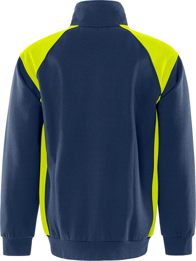 JACKA 7248 GSM SWEATSHIRT MARINBLÅ/VARSEL GUL STL XS