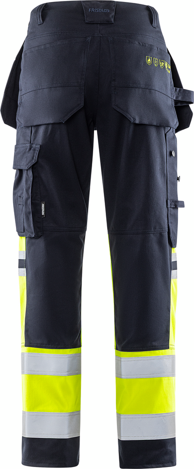 STRETCHBYXA FLAM 2263 ATHF VARSELGUL/MARINBLÅ STL D120