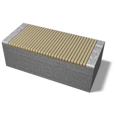 SITTBÄNK/BARRIÄR BENDERS NEWLINE MED, TRÄSITS RAK GRÅ 1900X470X650