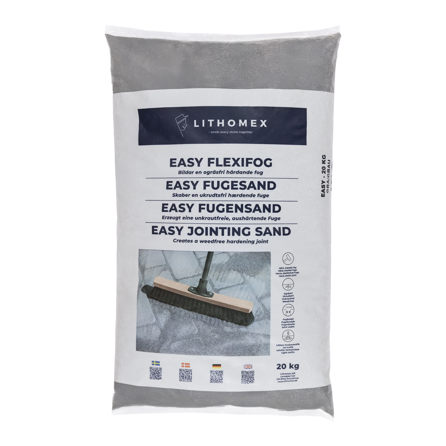 FOGSAND LITHOMEX EASY FLEXIFOG FÄRG GRÅ 20KG/SÄCK