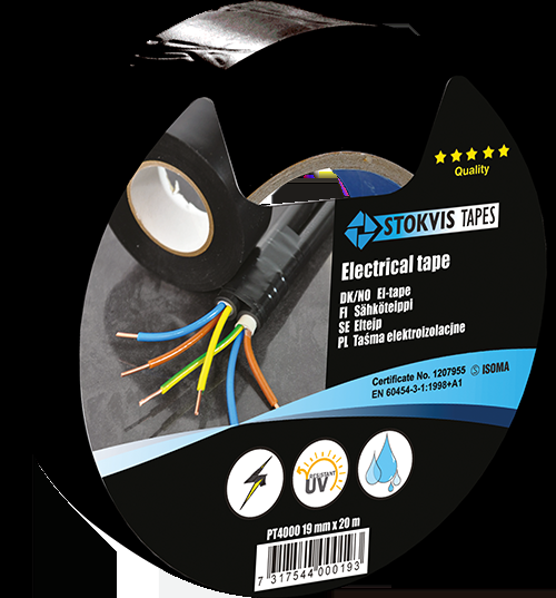 ELTEJP PVC 19MMX20M SVART S-MÄRKT