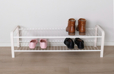 Kenkäteline LM 392 WOOD 870mm valkoinen