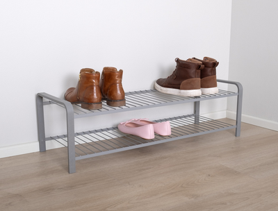 Kenkäteline LM 392 WOOD 870mm hopea