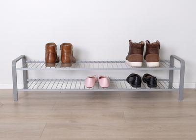 Kenkäteline LM 393 WOOD 1070mm hopea