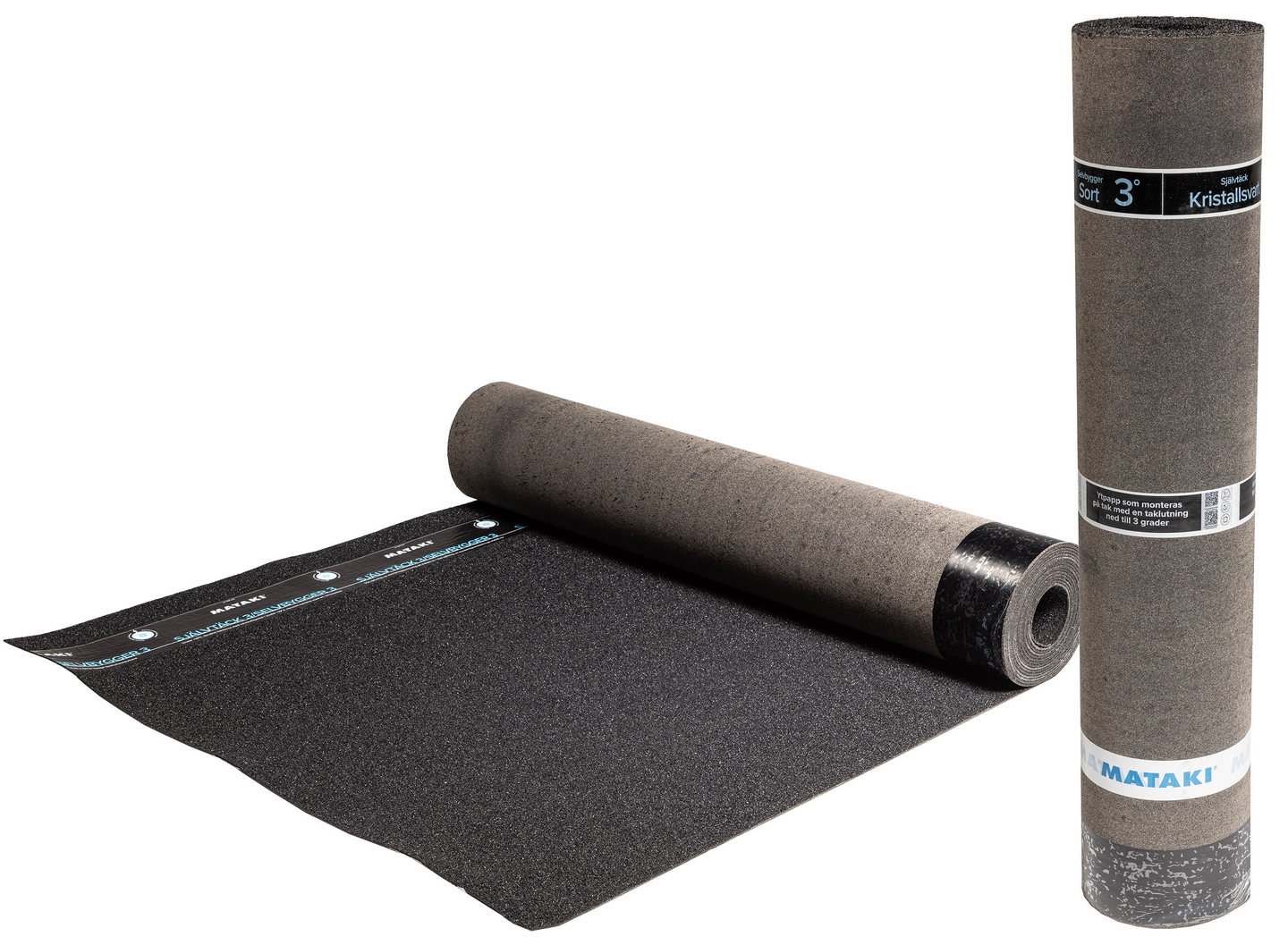 PAPP SJÄLVTÄCK 3 7X1M SVART TAKLUTN>3,6° MB180 SVART