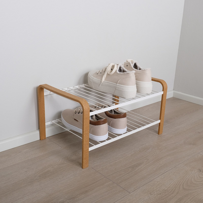 Kenkäteline LM 391 WOOD 670mm valkoinen/puu