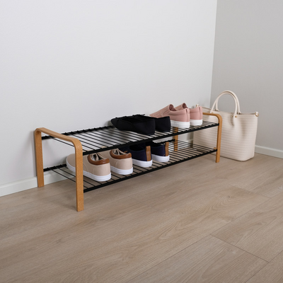 Kenkäteline LM 392 WOOD 870mm musta/puu
