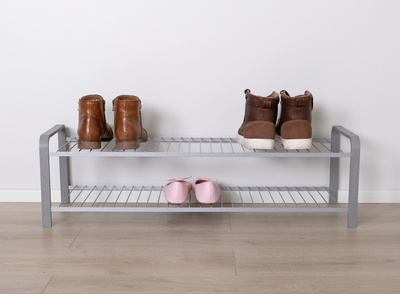 Kenkäteline LM 392 WOOD 870mm hopea