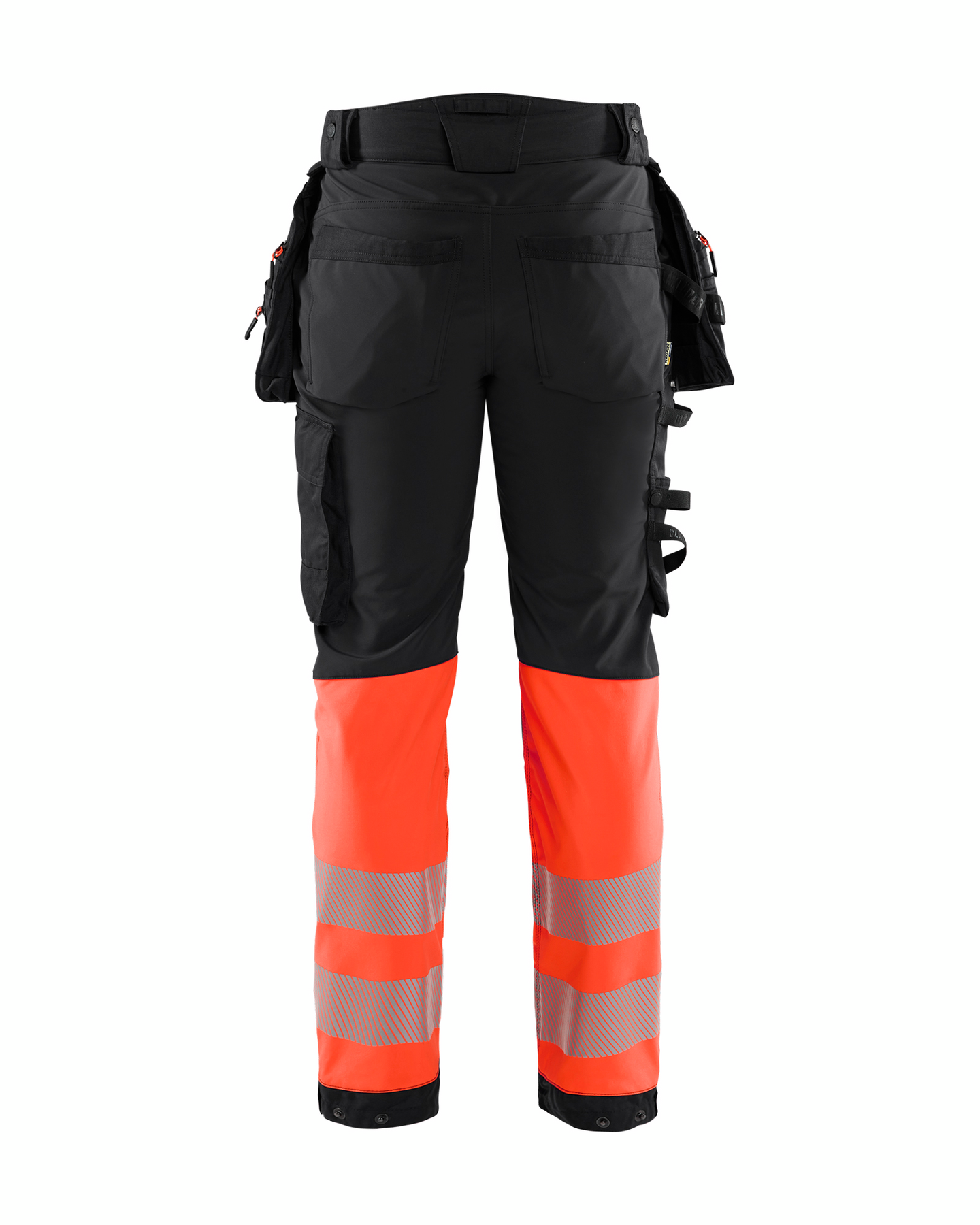 VARSELBYXA BLÅKLÄDER 1821 2513 SOFTSHELL, SVART/VARSELRÖD C48