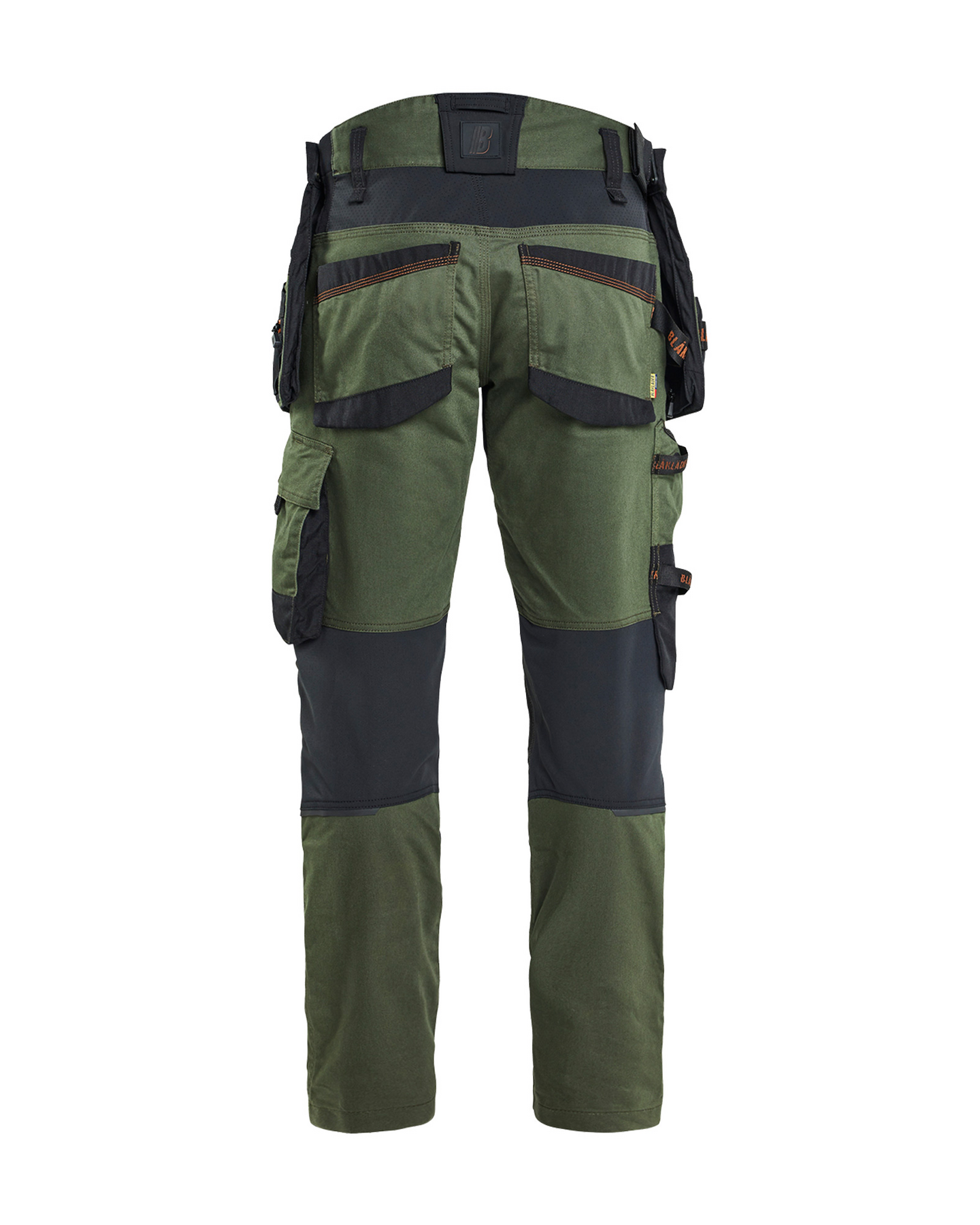 HANTVERKSBYXA BLÅKLÄDER MED STRETCH, SKOGSGRÖN/ROST C50