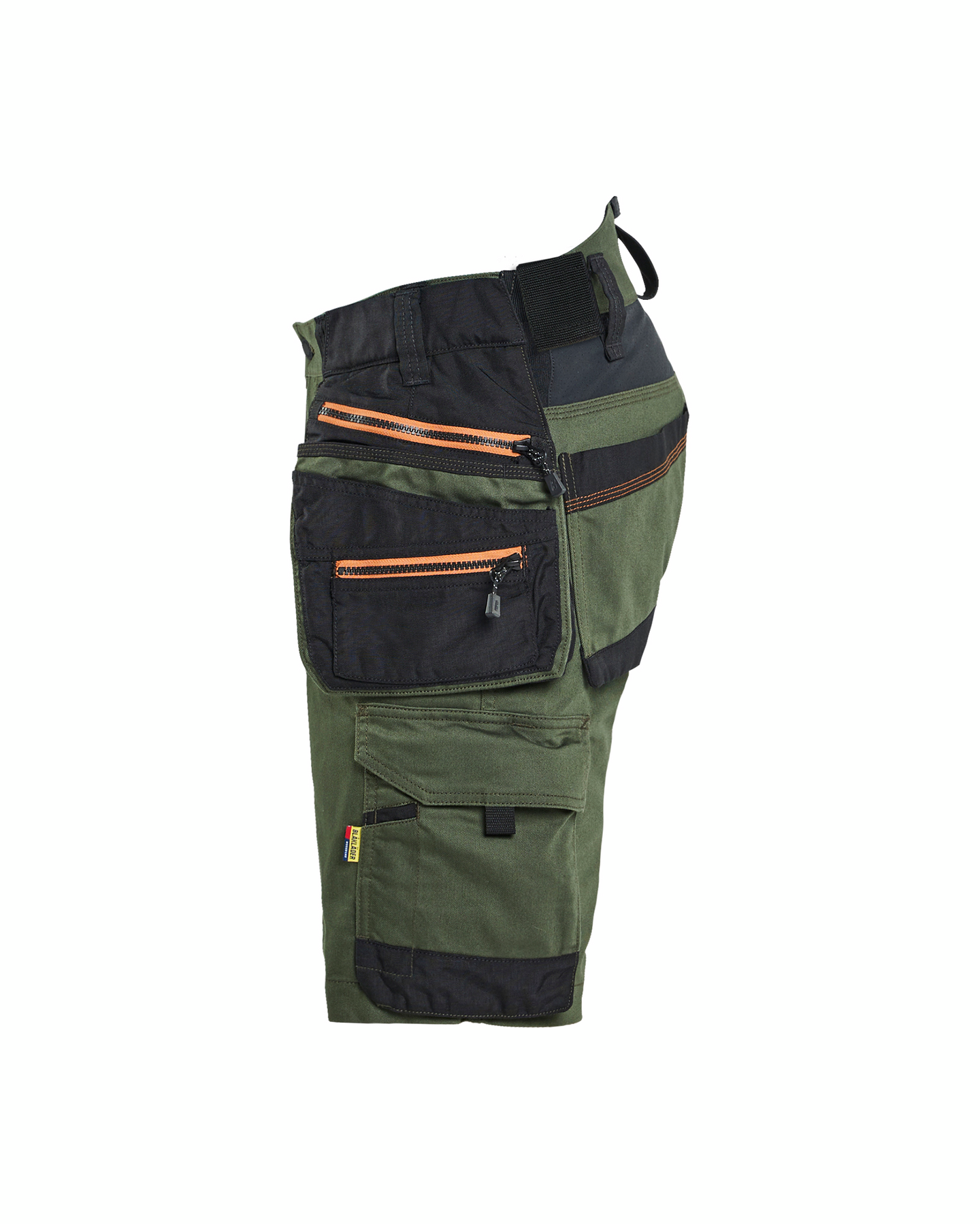 HANTVERKSSHORTS BLÅKLÄDER MED STRETCH, SKOGSGRÖN/ROST C48