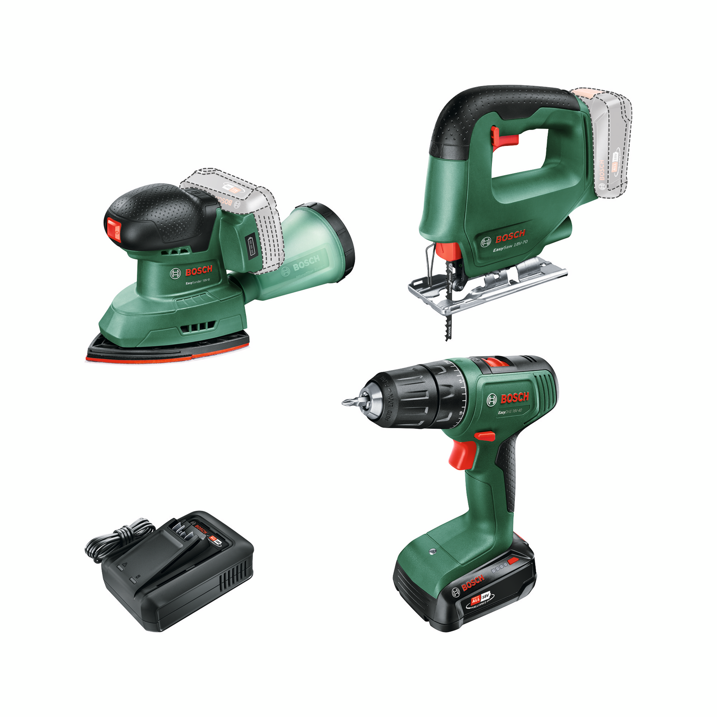 Akkukonesarja Bosch 18V 3-osainen DIY Easy 1x2,5Ah