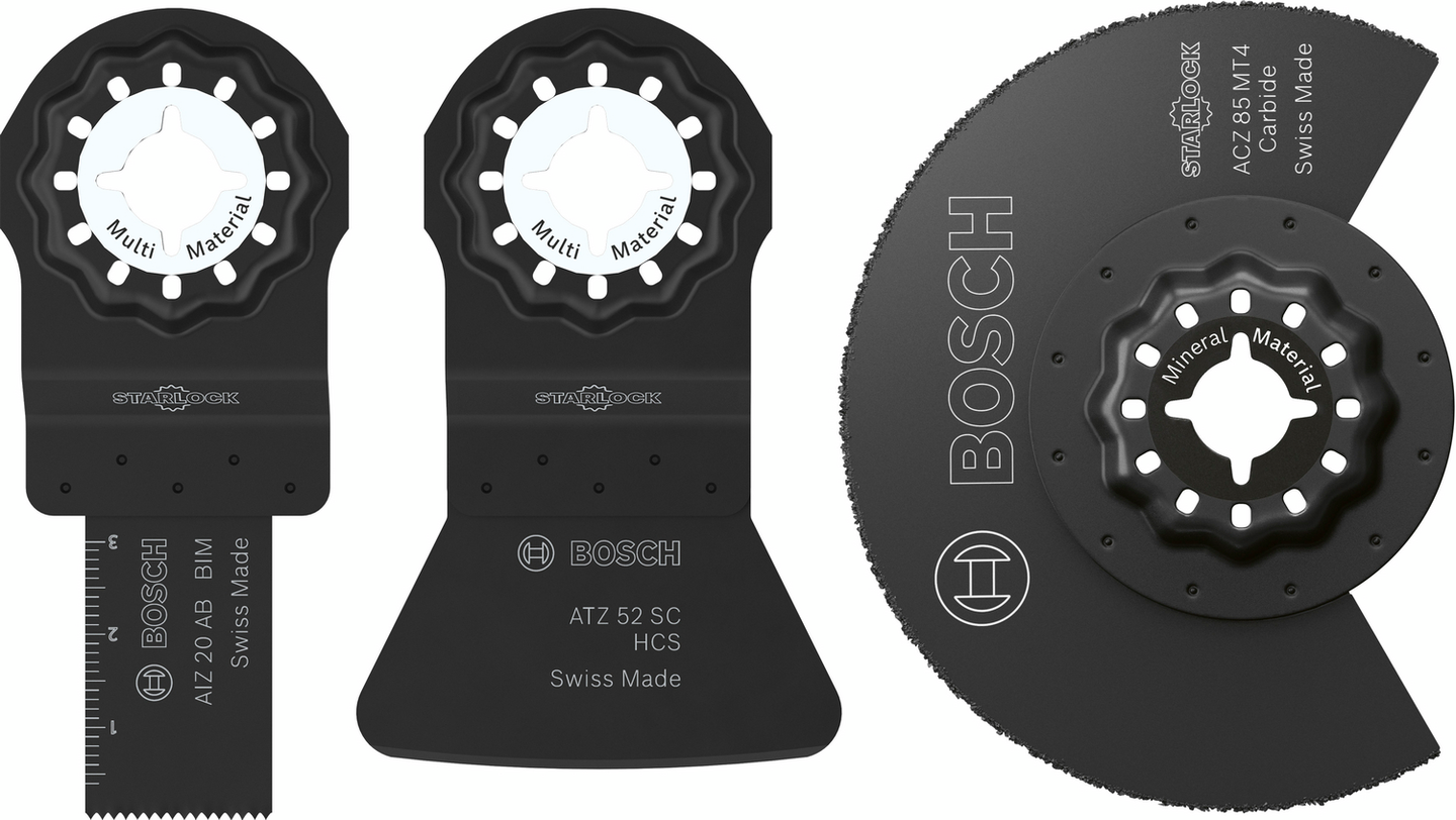 Monitoimikoneen laatoitusteräsarja Bosch Starlock 3-osainen