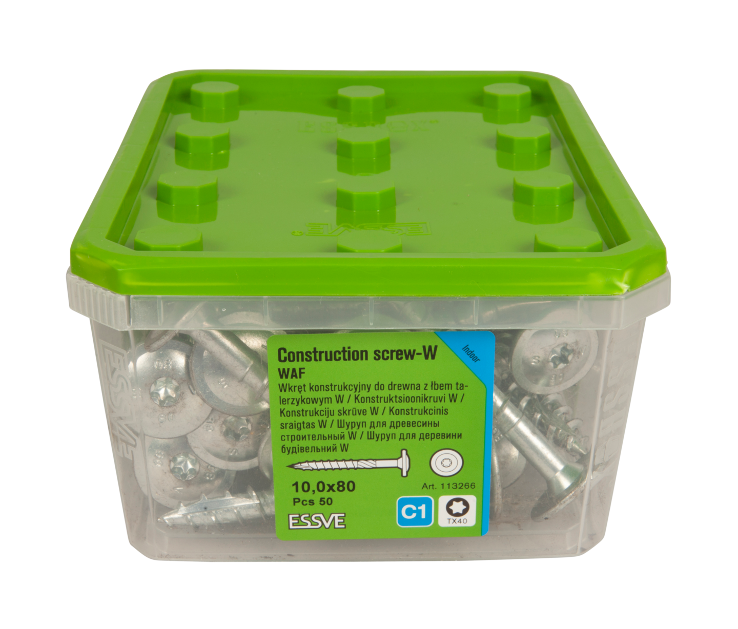 TRÄSKRUV KONSTRUKTION-W BLANKFÖRZINKAD 10,0X80