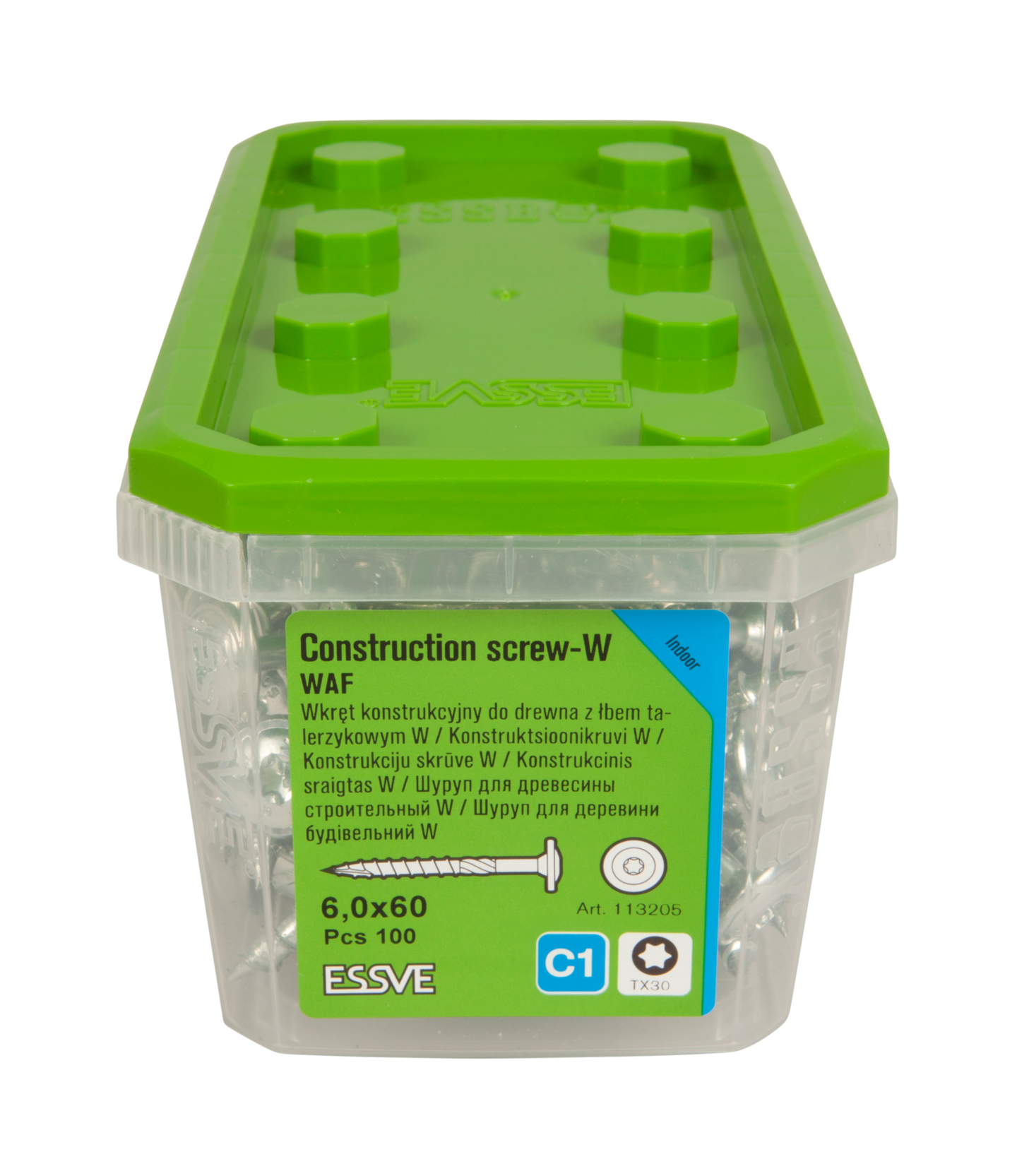 TRÄKONSTRUKTIONSSKRUV ESSVE WAF FZB 6,0X60 100ST