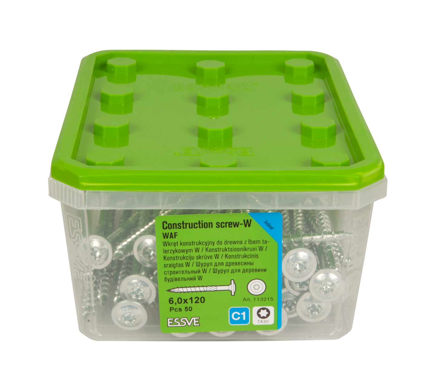 TRÄKONSTRUKTIONSSKRUV ESSVE WAF FZB 6,0X120 50ST