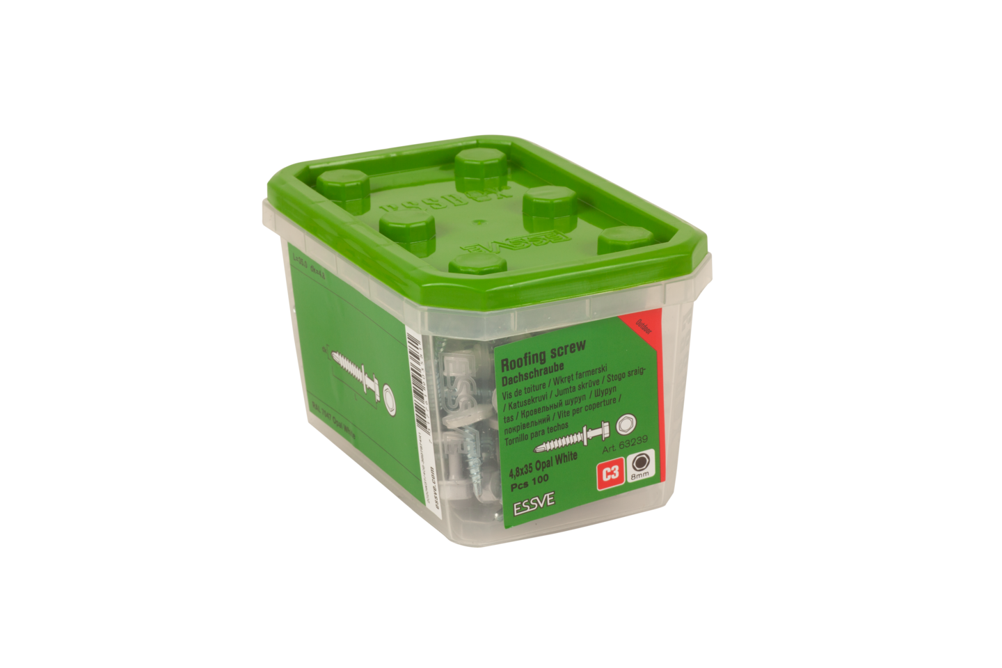 FARMARSKRUV ESSVE BORRSPETS VINGAR MED BRICKA RAL7047 4,8X35 100