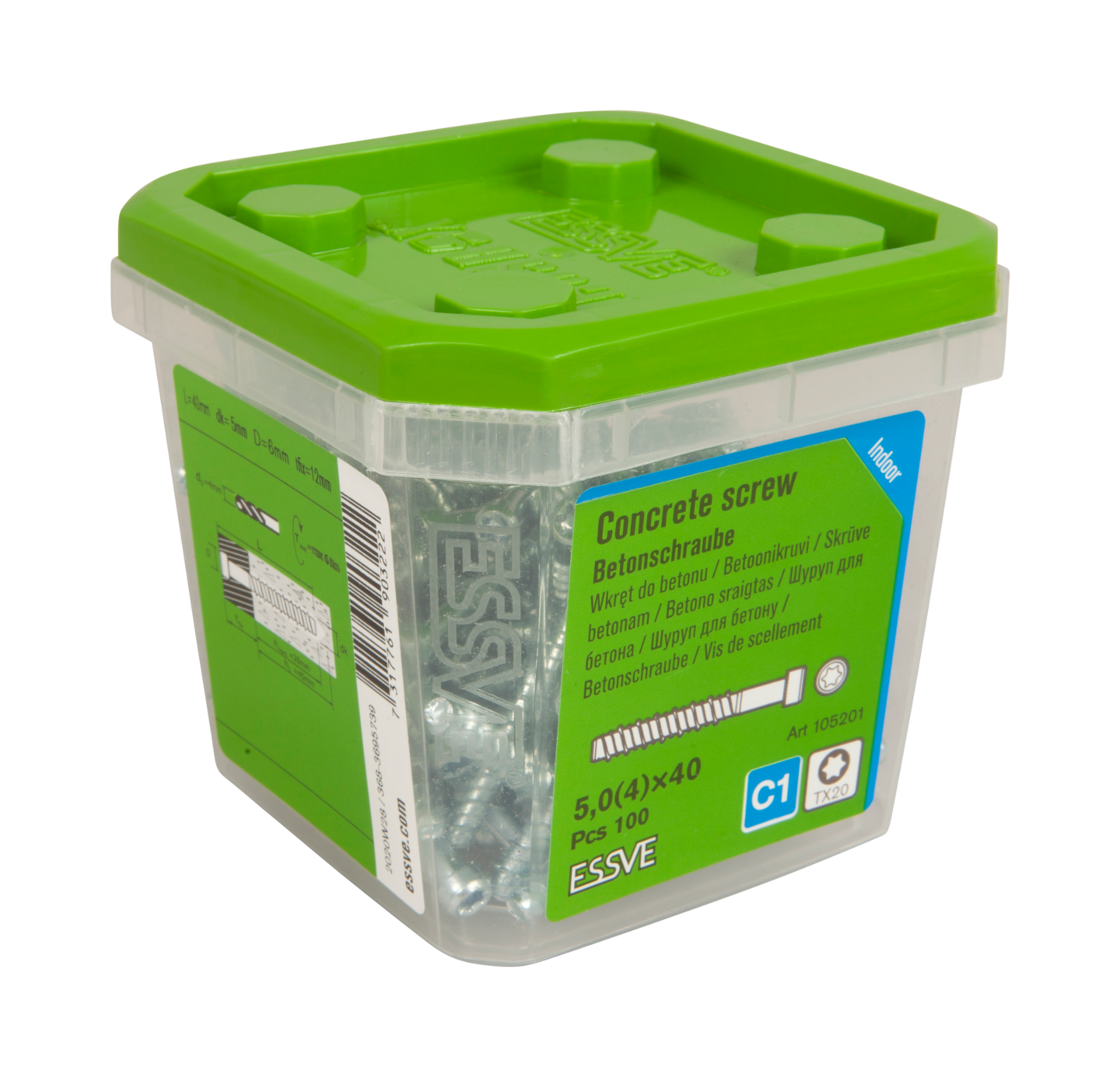 BETONGSKRUV FÖR LIST/SOCKEL ECS-CY FZB 5,0(4)X40